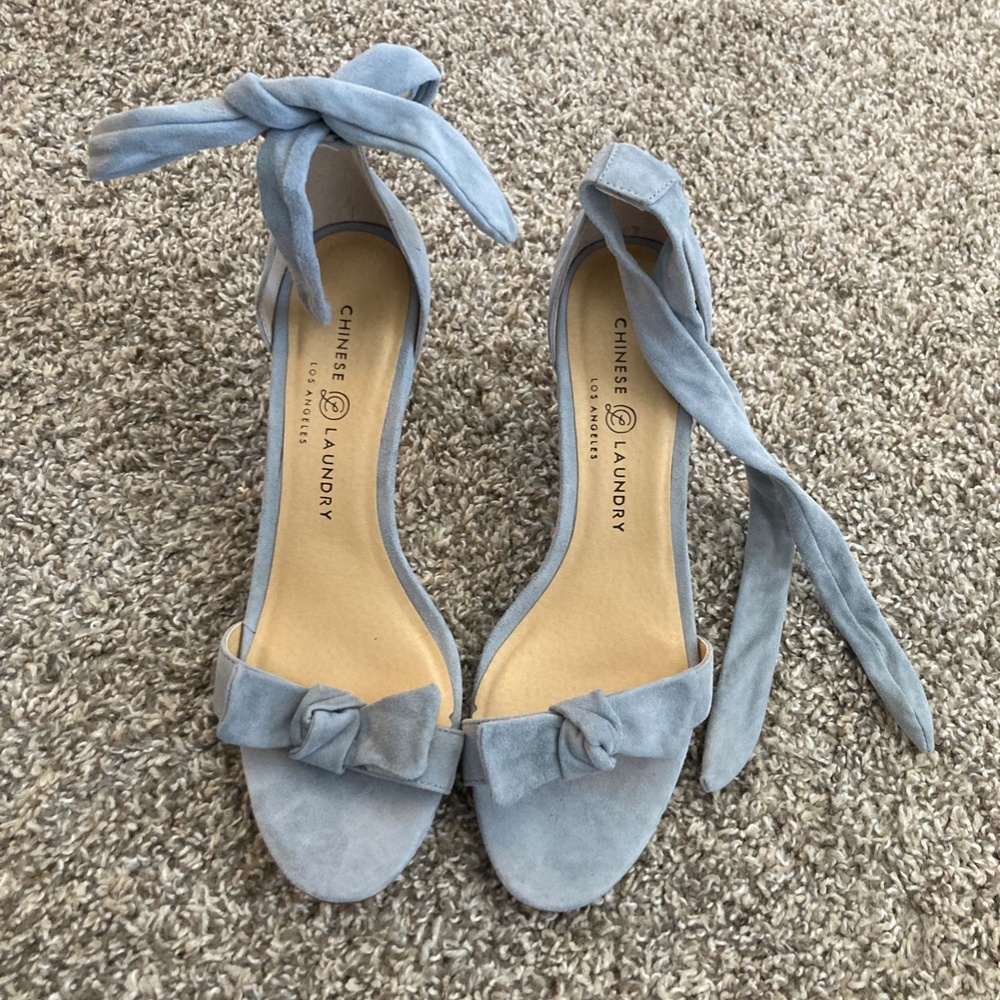 Chinese Laundry Rhonda Suede Chambray Heels - Picture 2 of 6